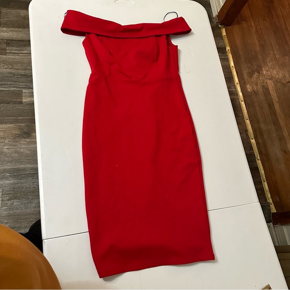 New Karlie Red Shoulder Dress Women Size Large - Picture 7 of 11